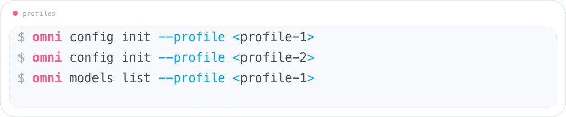 Use multiple profiles with the Omni CLI