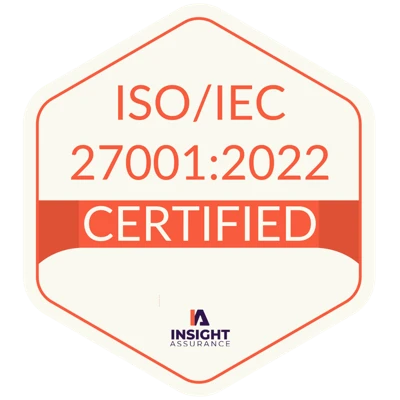 ISO/IEC 27001:2022 certified badge