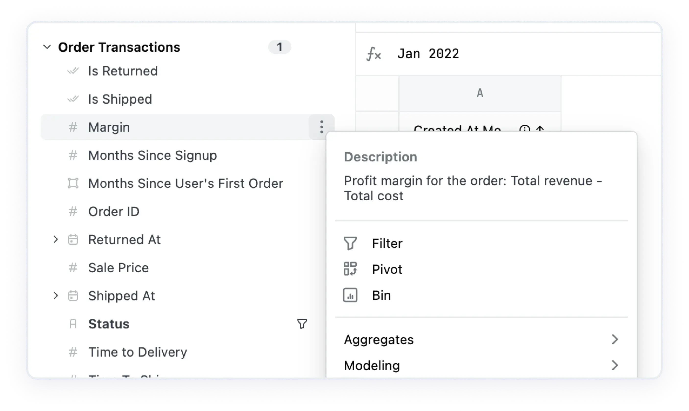 Governed metrics screenshot