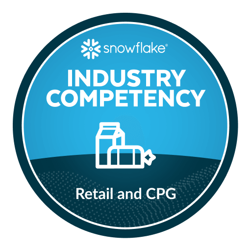 Snowflake Industry Competency Retail and CPG badge
