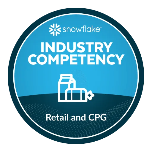 Snowflake Industry Competency Retail and CPG badge