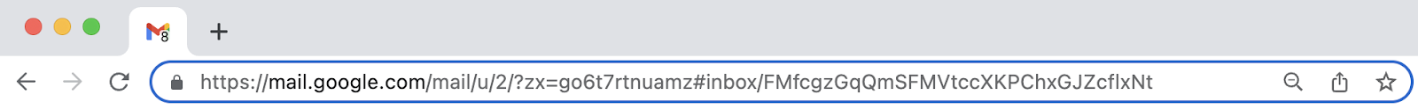URL example from Gmail